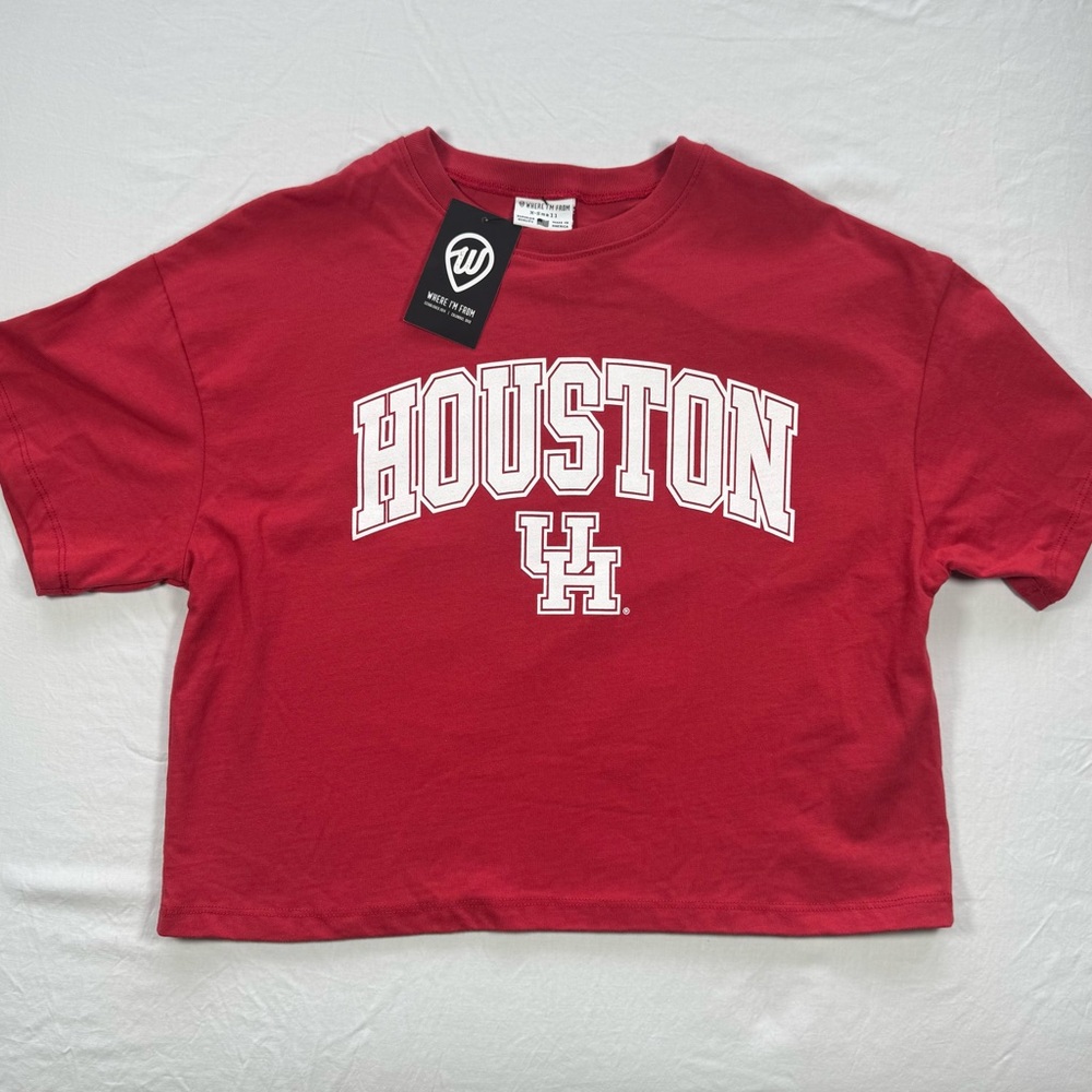 University of Houston Cougars, Red Crop Top Tee, New with tags, Women’s XSmall